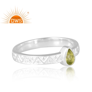 Handmade Design Sterling Silver Natural <b>Peridot</b> Gemstone <b>Ring</b> For Women Custom Design Jewelry Manufacturer - Product Image 4