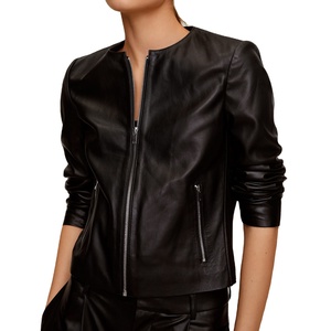 Chaqueta de cuero nueva para mujer, estilo elegante y ajustado, para uso diario, con forro acolchado y acabado suave. - Product Image 1