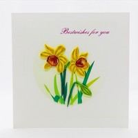 Quilling Flower Card All Occasion Carte de voeux Fleur Cadeau Fête des mères Quilling Flower Paper Handmade Top Sale