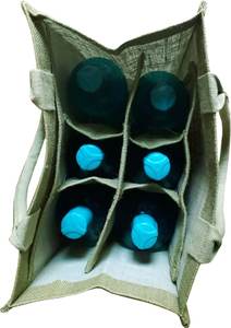 Sacs fourre-tout Cadeaux Logo personnalisé Sacs à vin Recyclable Fête de la bière Cadeau une bouteille Sac en jute - Product Image 2