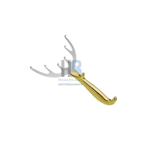 Freeman Manual Half Gold Instrumentos de cirugía plástica 21cm Retractor de elevación coronal con retractores de gancho de acero de 6 puntas - Product Image 6