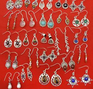 Pendientes colgantes étnicos de piedras preciosas de cuarzo rosa Natural de Plata de Ley 925 de nuevo diseño más vendidos para mujeres y niñas proveedores a granel - Product Image 6