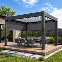 Auvent de terrasse extérieur imperméable en aluminium, pergola motorisée de jardin, gazebo, pergola à toit à lamelles avec écran latéral