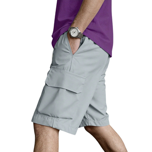 Mens <b>Lightweight</b> Woven <b>Cargo</b> Bermuda <b>Shorts</b> Elastic Drawstring Waist Multiple Pocket Casual Outdoor Summer Hiking <b>Shorts</b> - Product Image 3