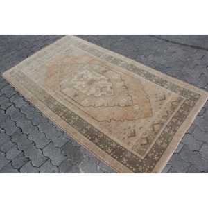 3.7x6.6 ft Turkish Rug, <b>Brown</b> Southwestern Vintage <b>Wool</b> Rug - Product Image 2