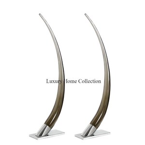 Cuerno fundido de aluminio pulido brillante plateado Diseño hecho Artes creativas modernas y decoración del hogar Acentos Esculturas y estatua para la venta - Product Image 2