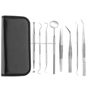 8-Piece Professional Stainless Steel Dental Hygiene Kit Manual Oral Care Tools Examination Set for Dental Students - Product Image 1