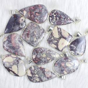 Collier en porcelaine naturelle jaspe multi-formes serti de lunette en argent sterling 925 plaqué acier sans pendentif en acier collier fait main à la mode - Product Image 1