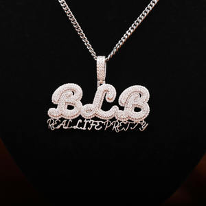 Colgante de moissanita de Plata de Ley 925 personalizado, hecho a mano, nombre brillante en estilo BLB, joyería corporal Iced HipHop para regalos de fiestas - Product Image 4