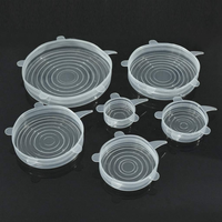 Ensemble de 6 couvercles extensibles en silicone pour tasses et conservation des aliments, couvercles ronds flexibles