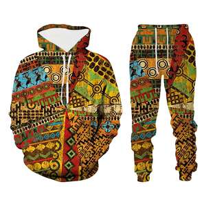 เสื้อสเวตเชิ้ตคู่รักสไตล์อินเดียพิมพ์ลายแบบซับลิเมชั่นสั่งทำพิเศษ ไซส์ใหญ่ สำหรับฤดูใบไม้ผลิและฤดูใบไม้ร่วง ชุดเซ็ต 2 ชิ้น เสื้อฮู้ดผู้ชาย - Product Image 4