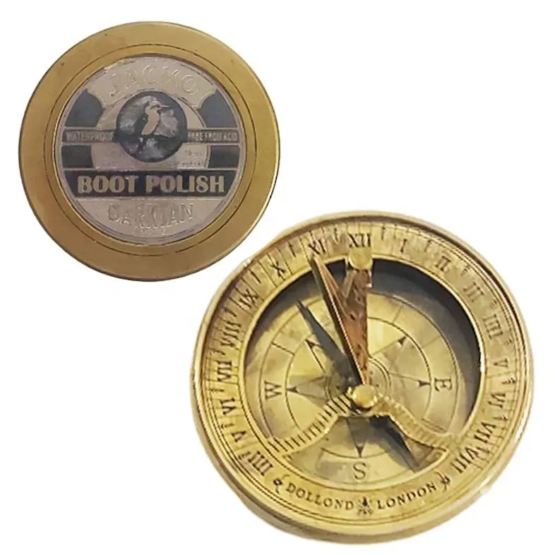 Laars Polish Kompas, Klassiek Nautisch Messing Kompas, Camping Zakhorloge Stijl Kompas, Houten Vintage Kompas Met Uw Logo
