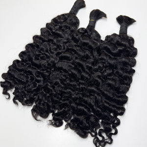 Soft Curly Human Hair Bulk No Weft Natural Color Full Texture Hair For Boho <b>Braids</b> <b>Wig</b> Making - Product Image 3