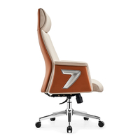 Usine Foshan chaise de bureau ergonomique à dossier haut beige chaise de direction en cuir PU chaise de patron chaise de table pour ordinateur portable avec appui-tête