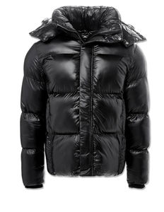 Chaqueta de plumón con cremallera y capucha de diseñador para hombre, Abrigo acolchado de burbujas con cuello levantado de lona de algodón 100% para invierno, estilo callejero - Product Image 2