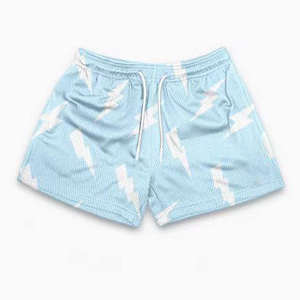 Short de sport d'été en maille de basket-ball avec logo personnalisé pour hommes, fermeture élastique et respirante à la taille, impression par sublimation de type moyen, grande taille - Product Image 4