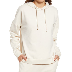 Sweat-shirts à capuche en molleton écologique 100% coton, poids lourd, noir, très stylés, avec panneaux latéraux contrastés et poche kangourou - Product Image 5