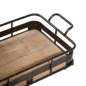 Metal and Wood <b>Food</b> Serving <b>Trays</b> Set of 2 Table Decoration Home Kitchenware Fast <b>Food</b> Serving <b>Trays</b> Stylish Durable Design - Product Image 5