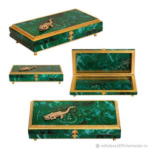 Mesa de piedras preciosas semipreciosas de malaquita, cajón Rectangular de mármol de lujo para decoración del hogar, caja de uso de pared de salón, esculturas - Product Image 2