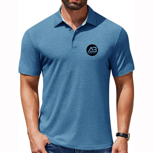 Hombres de alta calidad para Polos con cuello vuelto Camisetas de lona transpirables Color sólido MOQ bajo - Product Image 4