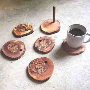 Posavasos Sheesham de madera de nogal hechos a mano, alfombrillas para bebidas grabadas personalizadas, artesanías indias al mejor precio - Product Image 2