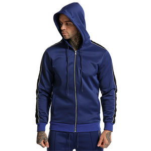 Men's Autumn Fitness Hoodie Outdoor Sport Casual Hooded Sweatshirt 100% Cotton Quick Dry Eco-Friendly - Product Image 1