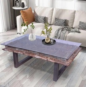 Mesa de centro moderna de madera de mango con altura ajustable, muebles de sala de estar portátiles y duraderos con diseño de almacenamiento - Product Image 1