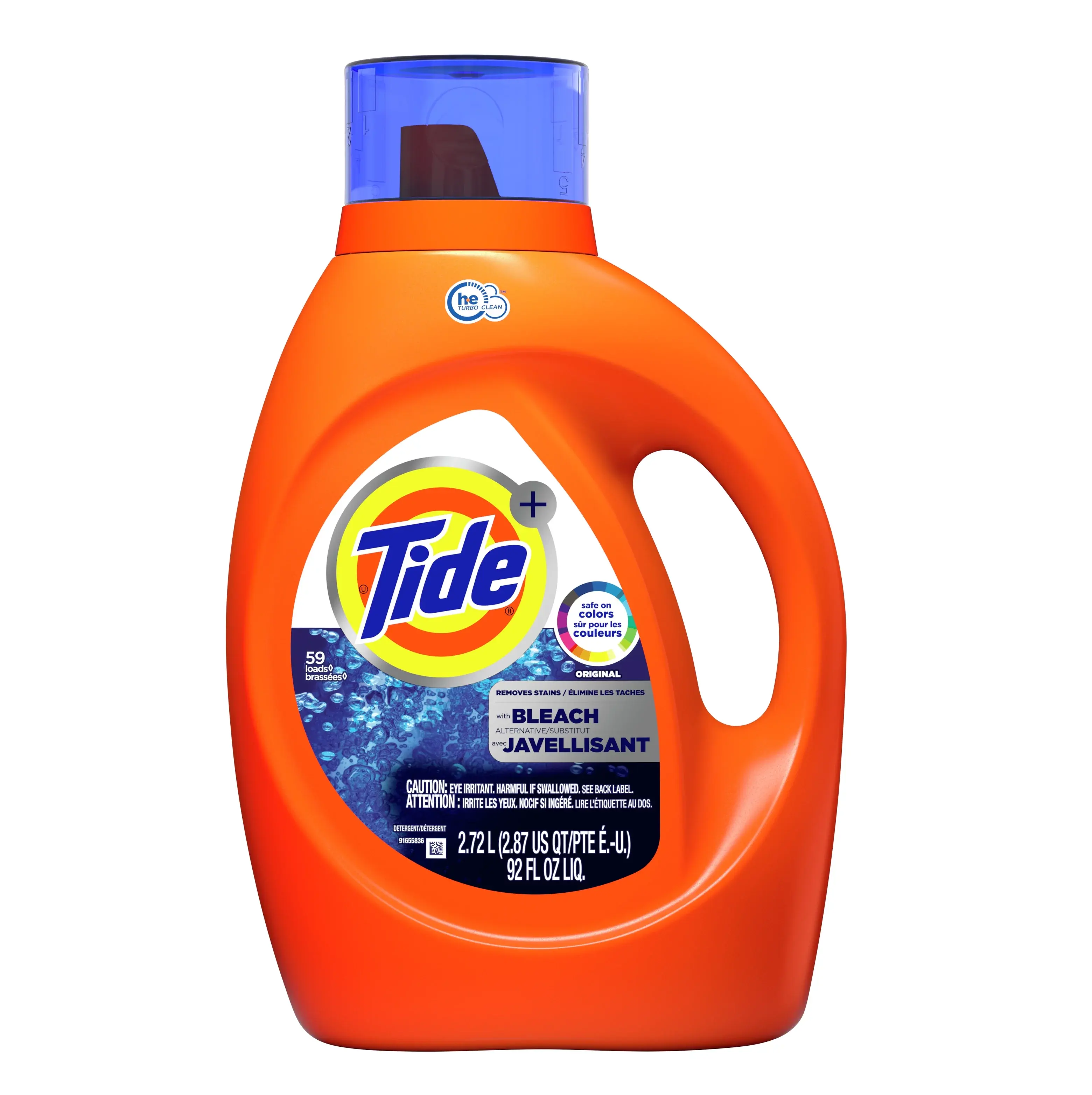 Tide Plus Bleach Alternative Safe on Colors液体ランドリー洗剤、オリジナルの香り、2.72 L (59ロード)