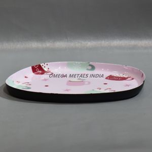 Plateau élégant rouge et orange avec des motifs de diamants accrocheurs idéal pour servir des friandises et éclaircir toute occasion - Product Image 4