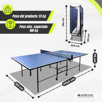 Table de ping-pong pliable et portable de conception professionnelle Tokyo Blue Mobiclinic avec roues à 360 ° et balles en filet
