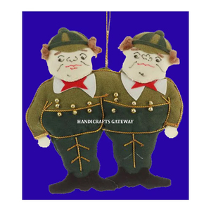 2025 nuevo diseño clásico de gemelos para niños de oro Zari bordado con cuentas trabajo único árbol de Navidad decoración adornos colgantes - Product Image 1