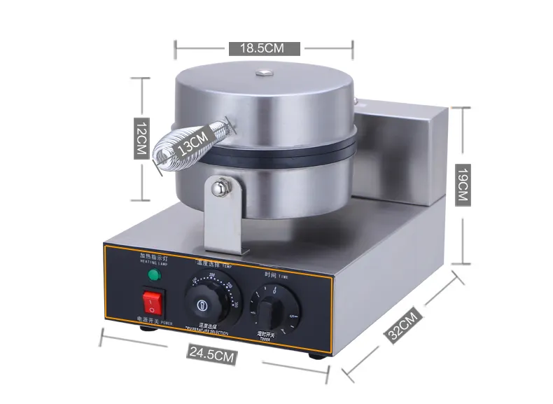 Коммерческая вафельница, электрический утюг с антипригарным покрытием для пекарни, ресторана, закусочной или домашнего хозяйства, 1400 Вт 110/220V-одиночная головка