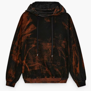 Sudadera con capucha French Terry de algodón de calidad superior para hombre, con logotipo impreso personalizado, con tinte de corbata para hombre, novedad de 2025 - Product Image 3