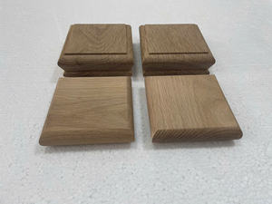 Eco-Friendly & Durable White Oak <b>Stair</b> <b>Parts</b> Wooden Bull Nose Newel Post Caps for 90mm Newel Post Staircase Components - Product Image 3