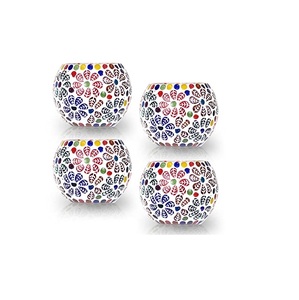 Vente en gros porte-bougie en verre mosaïque Votive pour décoration de balcon Design élégant porte-lumière en T meilleur pour noël - Product Image 5