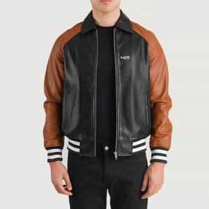 Marque de distributeur personnalisée Vestes en cuir à la mode pour hommes/Service OEM Vestes en cuir à la mode pour hommes pour adultes - Product Image 1