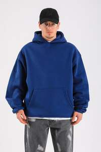 Sweat-shirt à capuche surdimensionné personnalisé OEM en molleton 100 % coton pour homme, avec poche et logo brodé, qualité hiver 2024, tendance, vente en gros - Product Image 2