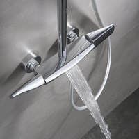 Prix usine Salle De Bains Ensemble De Douche Intelligent Tête De Robinet De Douche Double Poignée Ensemble De Douche De Pluie Murale Pour Salle De Bains