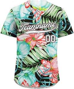 Nouveau maillot de baseball hawaïen-personnalisé avec nom, nom et numéro de l'équipe-maillots hawaïens pour hommes, femmes, jeunes - Product Image 3