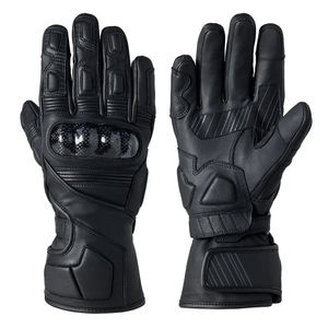 ถุงมือมอเตอร์ไซค์หนังแท้ Black Winter รุ่นสั่งทำพิเศษ สำหรับทุกเพศ-กันน้ำและระบายอากาศได้ดี เหมาะสำหรับการขับขี่ท่องเที่ยวและแข่งรถ - Product Image 1