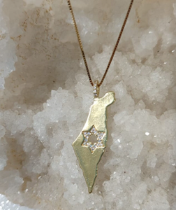 Collar chapado en oro con <span class=keywords><strong>mapa</strong></span> de <span class=keywords><strong>Israel</strong></span> de acero inoxidable 316L, joyería judía de gran venta, collar de estrella de David de buen diseño - Product Image 2