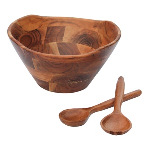 Cuenco de madera pulido personalizado del fabricante, cuenco ecológico hecho a mano de La India para fiestas - Product Image 1