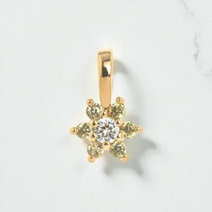 August Birthstone CZ Christian Charms-Pendentif à breloques en pierres précieuses colorées pour la fabrication de colliers-Bohème en argent sterling 925 - Product Image 1