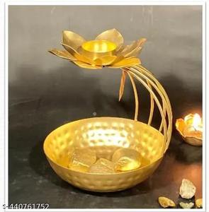 Support de chocolat poli en or de conception martelée pour le service de chocolat et l'utilisation de service de dessert support de chocolat de forme ronde - Product Image 3