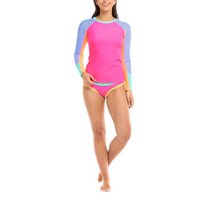 <b>Long</b> Sleeve Women's Rash Guard Swimwear 100% Polyester Breathable Quick Dry Sun Protection <b>Swimsuit</b> Tribal Print Customizable - Product Image 3