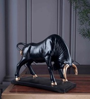 Patung banteng Premium Polyresin hitam dekorasi taman Modern patung tempur bullbull perunggu Spanyol