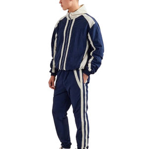 Nueva llegada logotipo personalizado diseño cortavientos conjunto 100% poliéster arrugado chándal impermeable transpirable de talla grande hombres chándal - Product Image 6