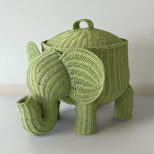 Cestas de mimbre sostenibles, las más vendidas, contenedores de almacenamiento para bebés, cestas con forma de animales. - Product Image 1