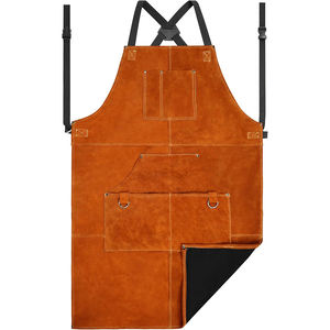 Delantal de soldadura resistente al calor de cuero partido De Vaca amarillo dorado babero resistente a productos químicos reutilizable delantal de PVC Industrial - Product Image 1