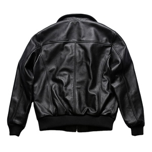 Chaqueta de Piloto de Cuero de Alta Calidad para Hombre, Estilo Vintage, Lisa, Nueva, Personalizada OEM, Chaqueta de Béisbol de Cuero Vacuno - Product Image 2